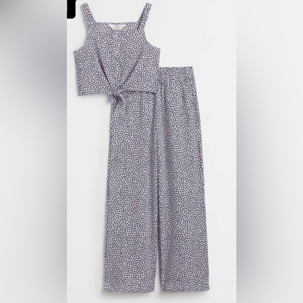 H&M girls NWOT size 12 blue cheetah print pajama set